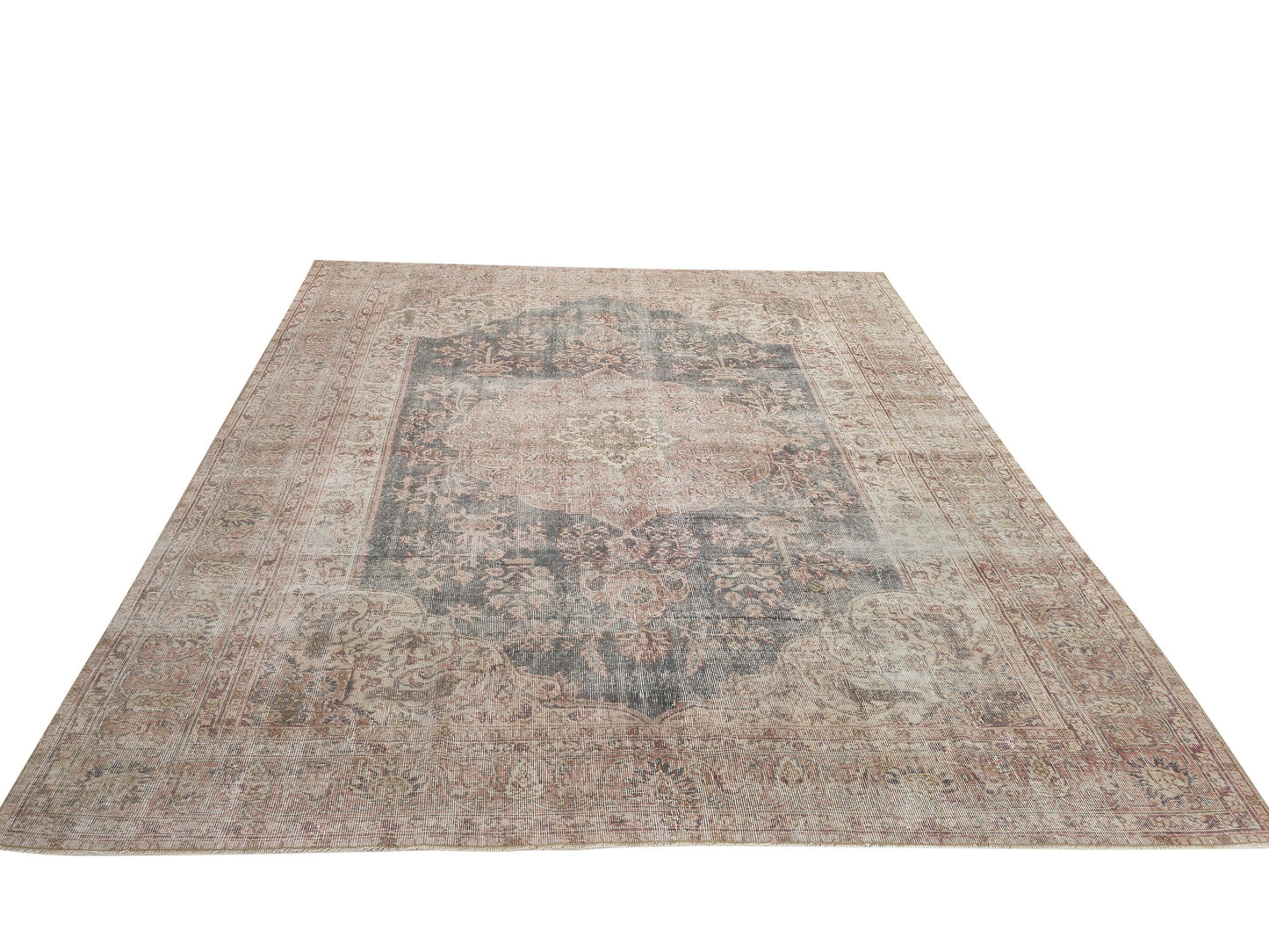 Antique Turkish rug, Distressed Vintage Rug, Large Oushak Rug, Navy Blue Rug 8x11, Area Rug, Carpet rug, Oversize rug, Turkey rug, 10293