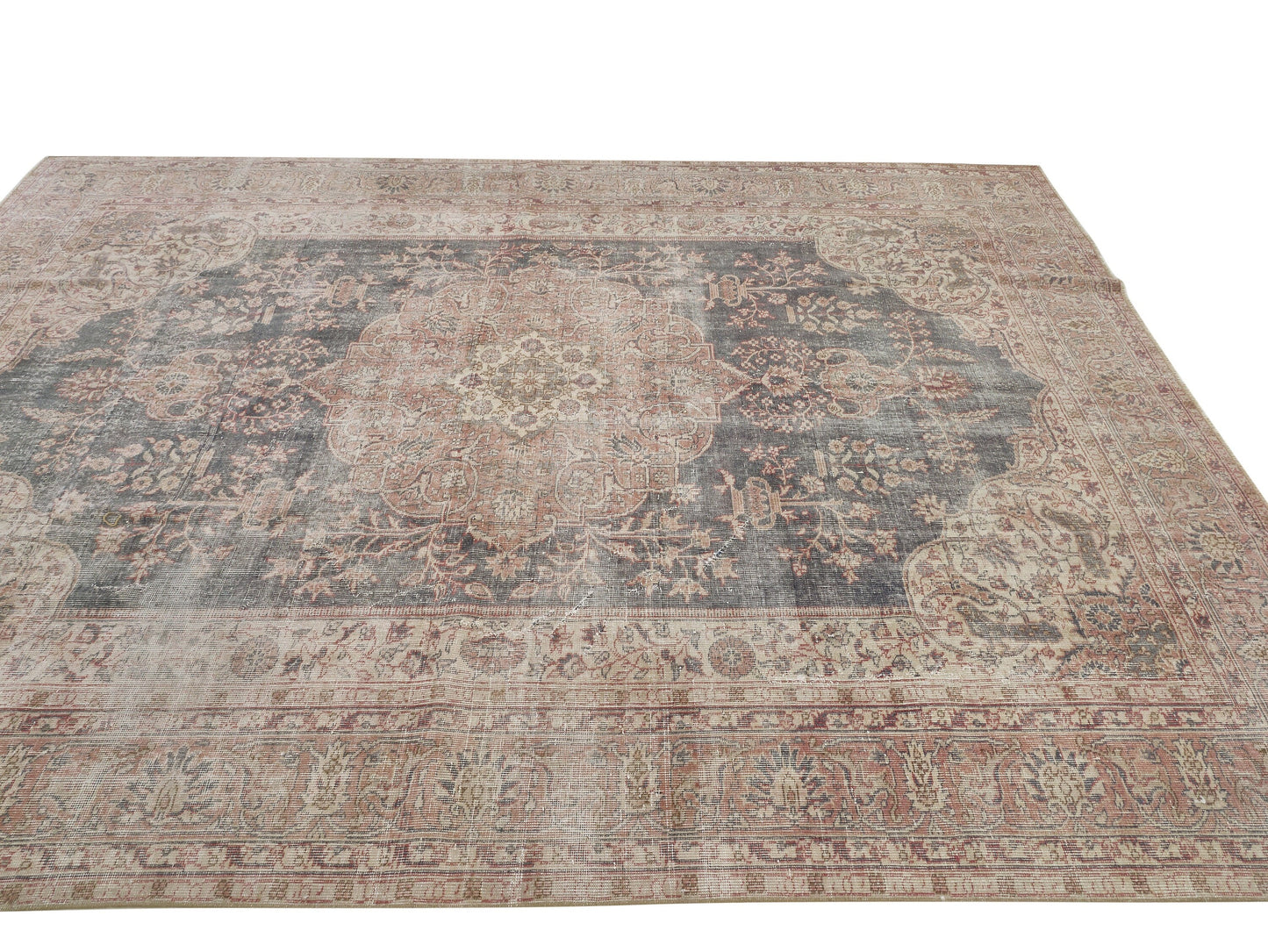 Antique Turkish rug, Distressed Vintage Rug, Large Oushak Rug, Navy Blue Rug 8x11, Area Rug, Carpet rug, Oversize rug, Turkey rug, 10293