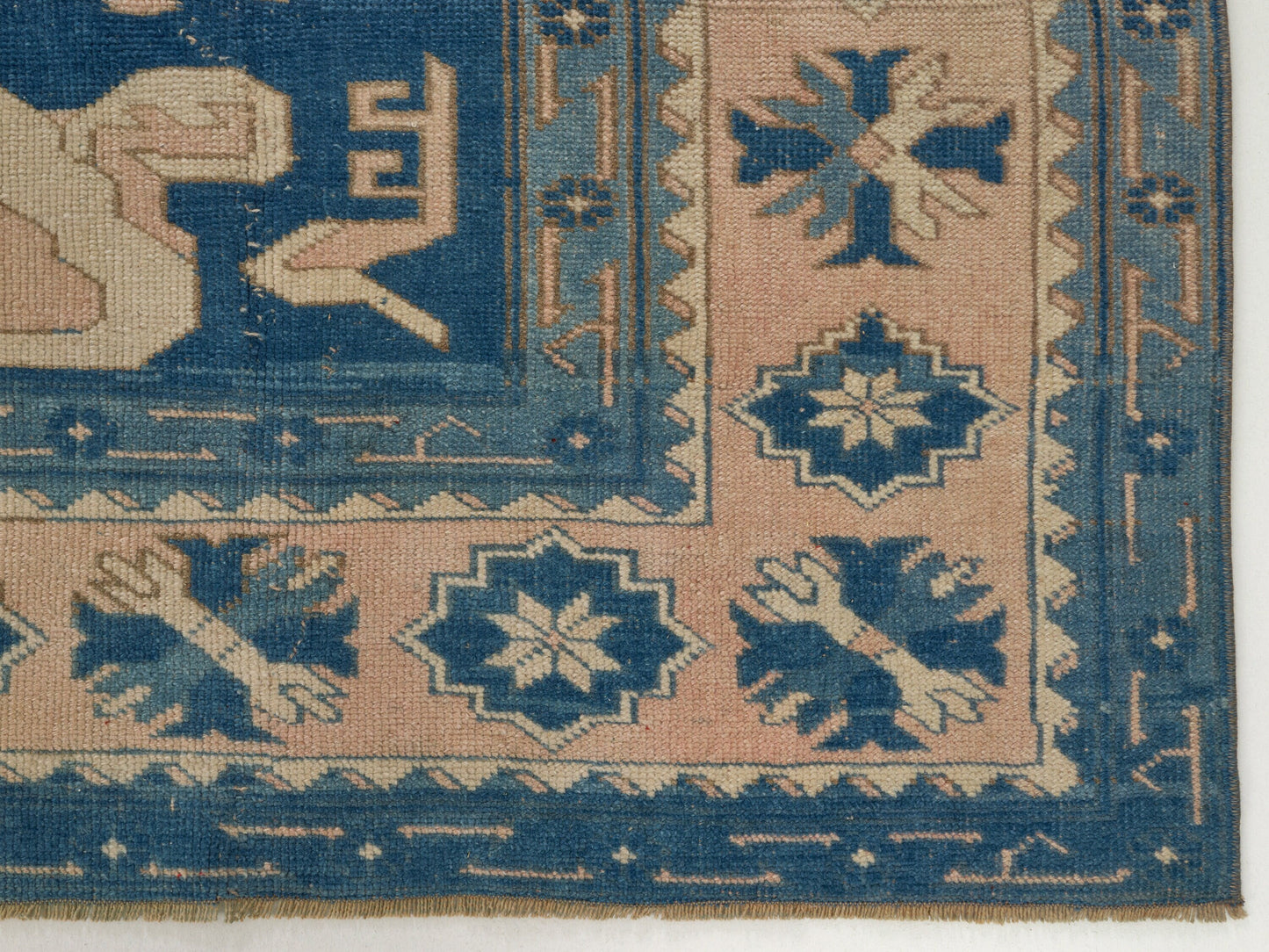 8x10 Navy Blue Turkish Rug, Oushak Turkish Vintage Rug, Anatolia Turkey Wool Rug, Geometric rug, Scandinavian rug, Handmade rug, 10028