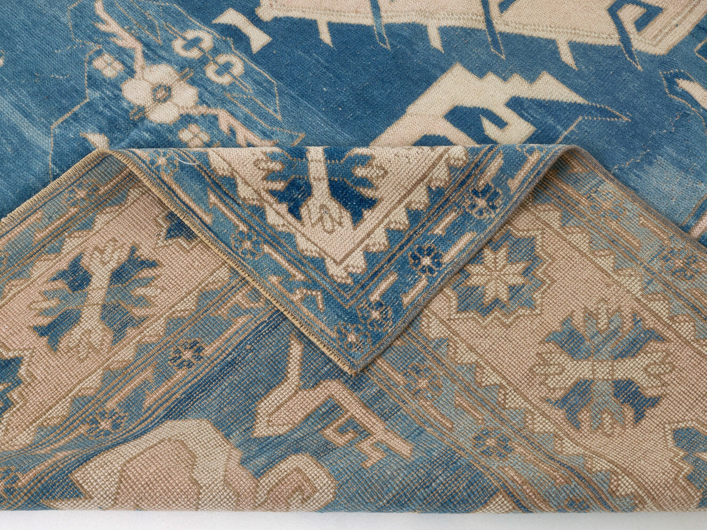 8x10 Navy Blue Turkish Rug, Oushak Turkish Vintage Rug, Anatolia Turkey Wool Rug, Geometric rug, Scandinavian rug, Handmade rug, 10028