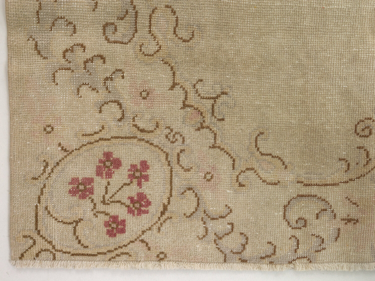 Beige rug 8x11, Turkish Vintage Oushak Rug ,Floral Rug, Pale Rug, Old Rug, Carpet Rug, Handmade Rug, Large Rug 8x11, Wool Area Rug, 6179