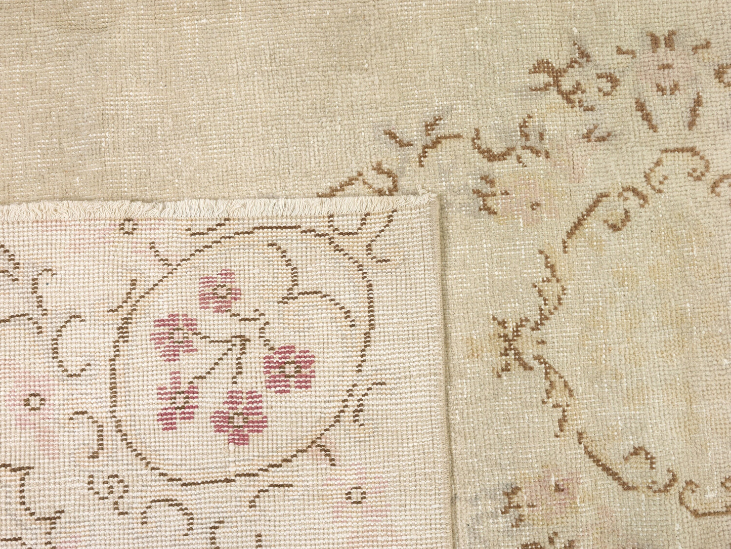 Beige rug 8x11, Turkish Vintage Oushak Rug ,Floral Rug, Pale Rug, Old Rug, Carpet Rug, Handmade Rug, Large Rug 8x11, Wool Area Rug, 6179