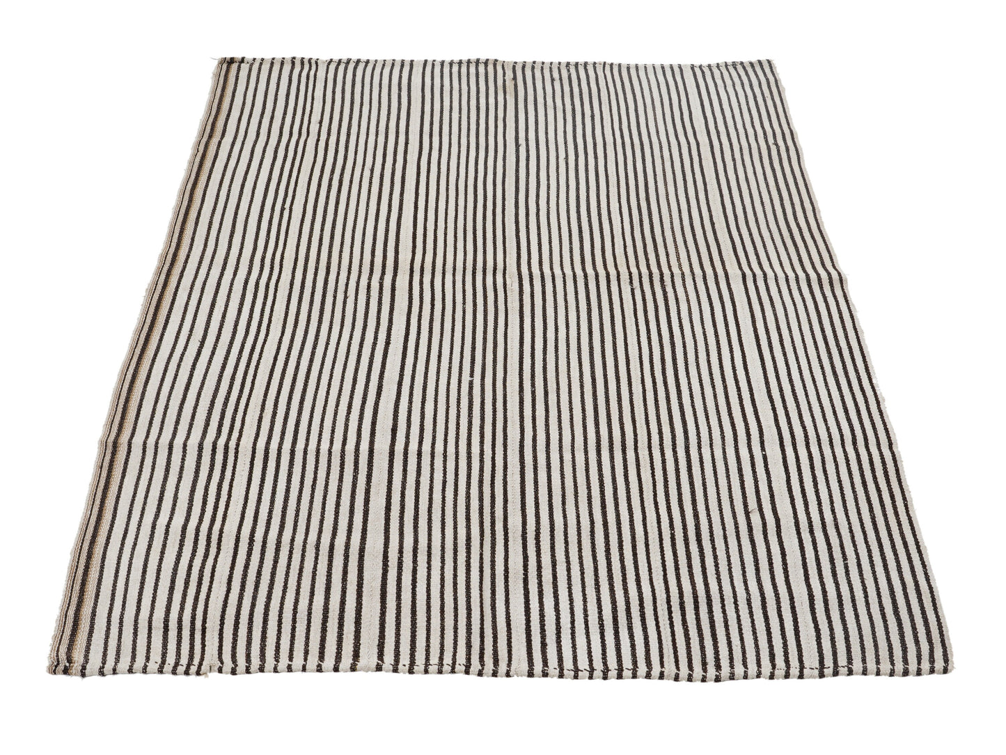 Turkish Handmade Kilim Rug, Vintage Black Striped Kilim Rug, Area Unique Kilim Rug, Kid Room Rug, Neutral Muted Rug, Kilim Rug 5x6, 12733