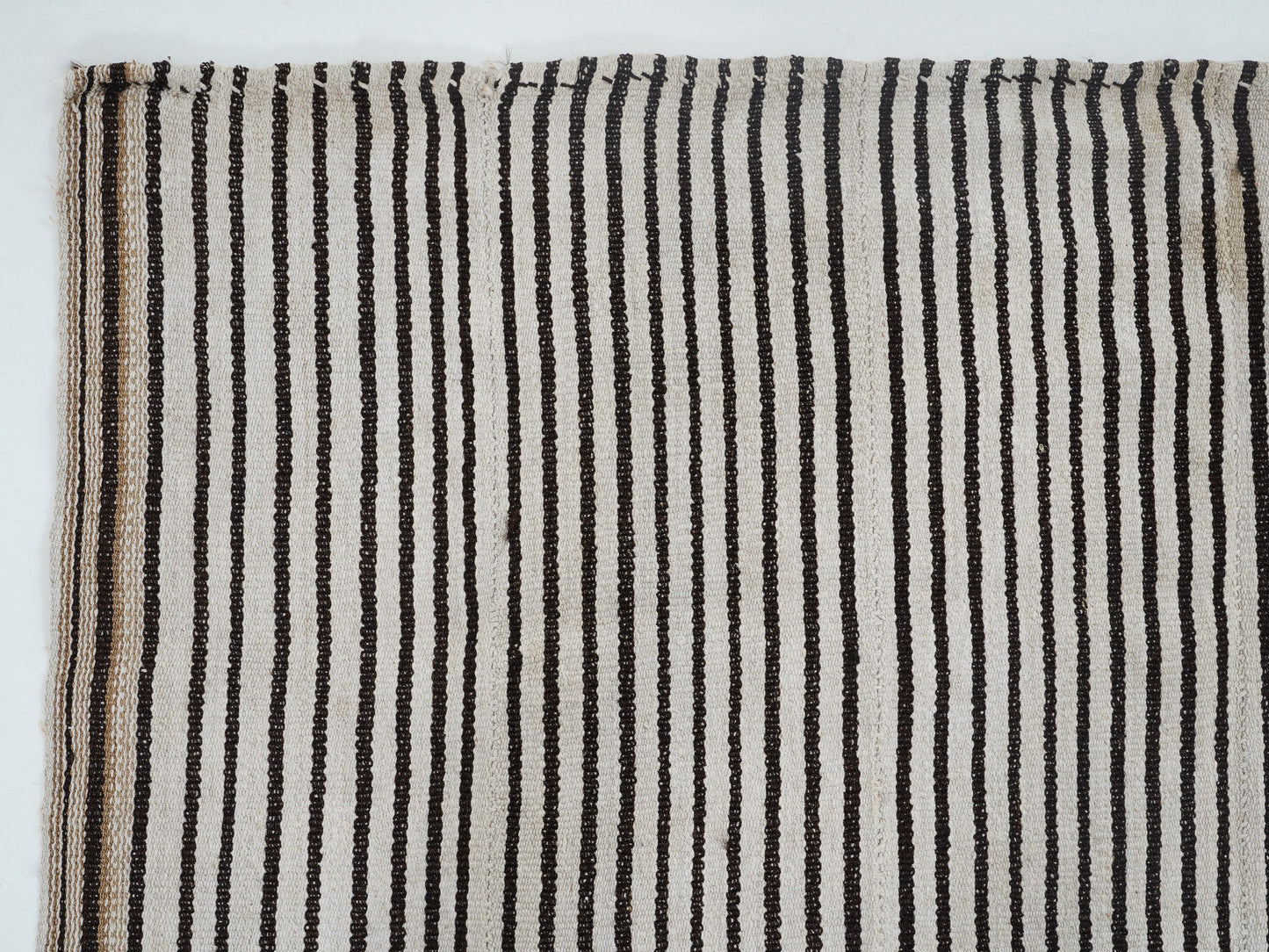 Turkish Handmade Kilim Rug, Vintage Black Striped Kilim Rug, Area Unique Kilim Rug, Kid Room Rug, Neutral Muted Rug, Kilim Rug 5x6, 12733