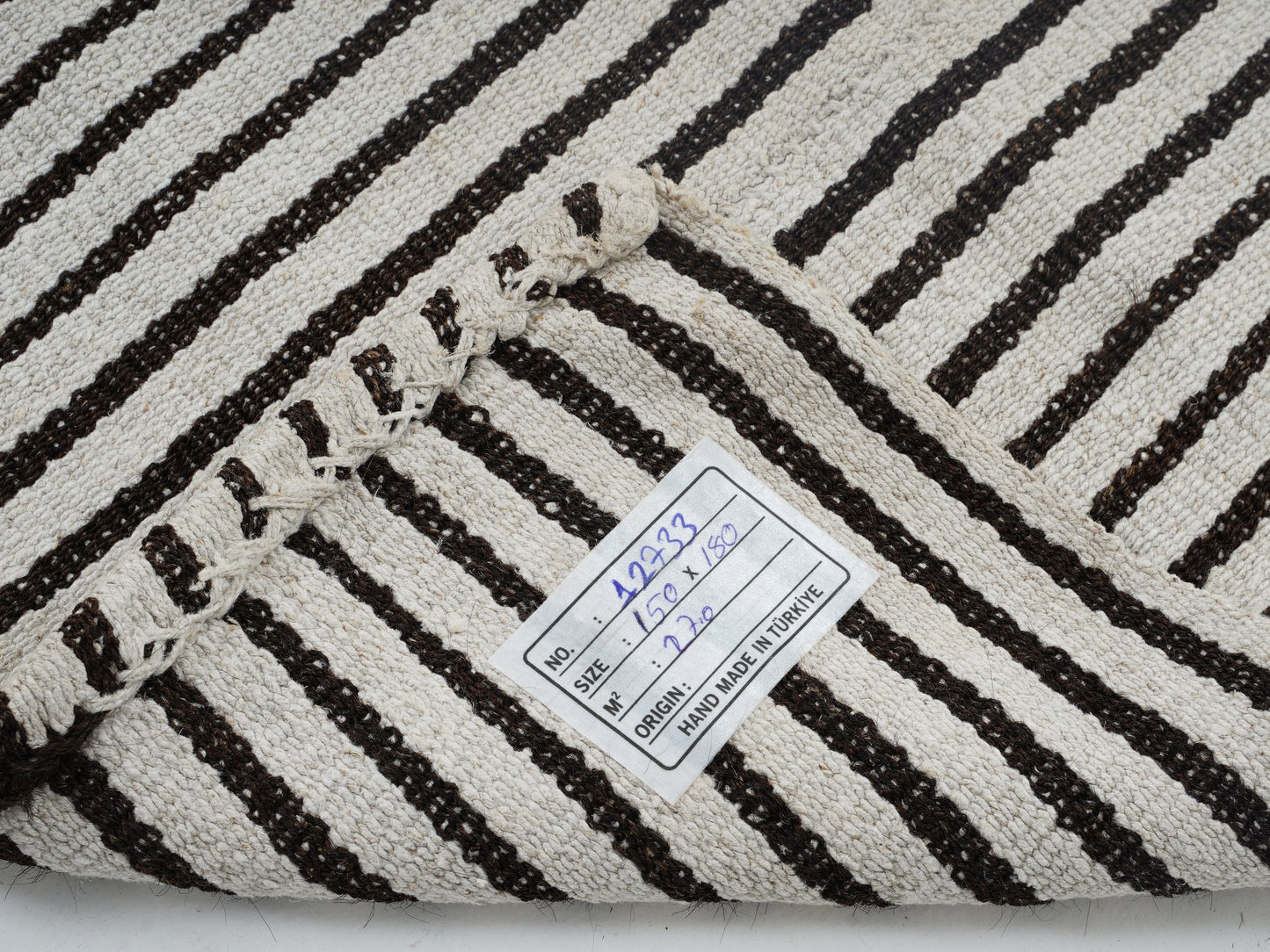 Turkish Handmade Kilim Rug, Vintage Black Striped Kilim Rug, Area Unique Kilim Rug, Kid Room Rug, Neutral Muted Rug, Kilim Rug 5x6, 12733