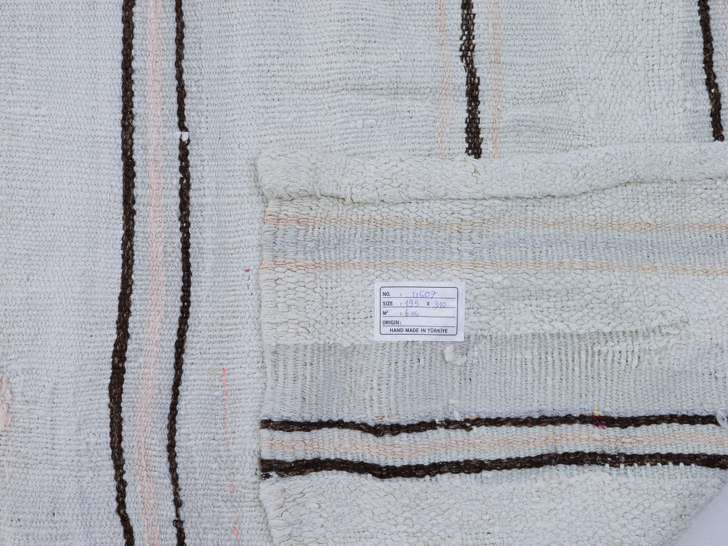 Turkish Handmade Kilim Rug, Area Striped Kilim Rug, White Hemp Kilim Rug, Neutral Unique Rug, Living Room Rug, Rug Kilim 6x10, 11507
