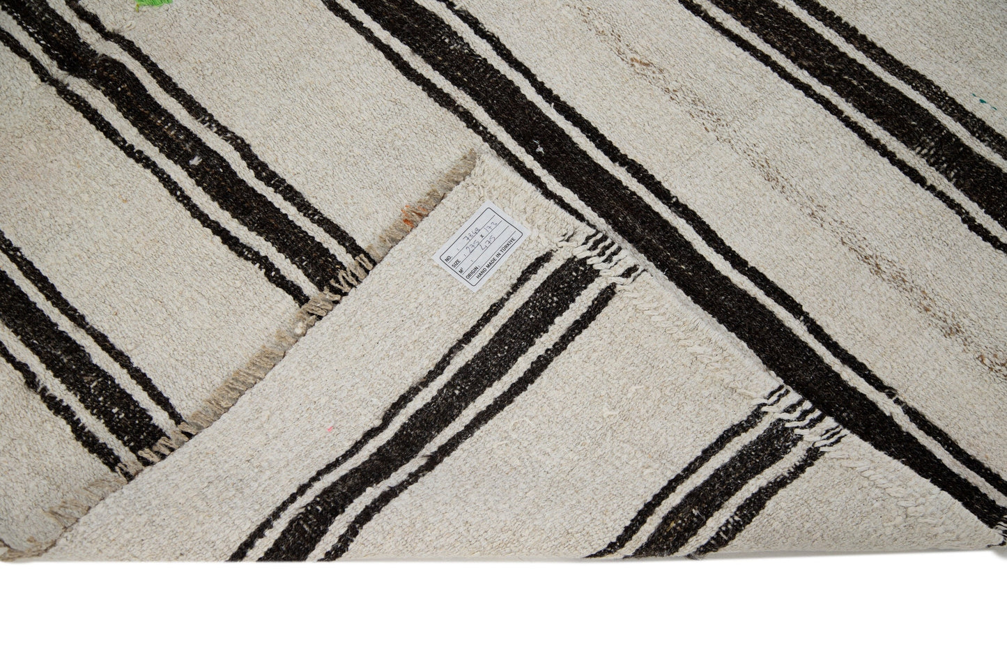 6x9 White Striped Hemp Kilim Rug, Vintage Hemp Rug, Turkish Hemp Kilim Rug, Floor Hemp Kilim Rug, Contemporary,Modern Rug,7848