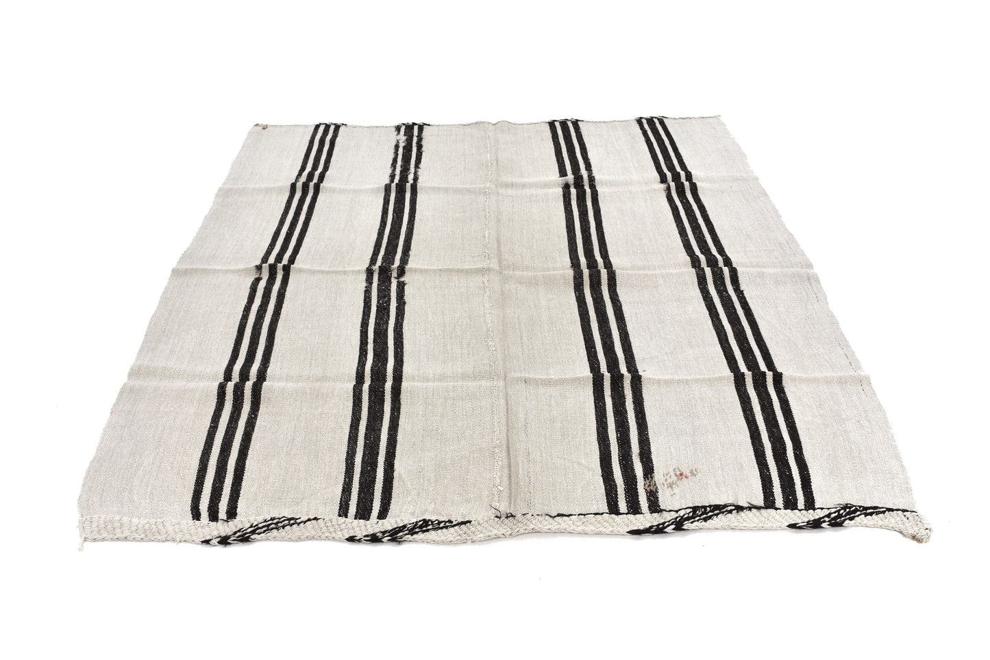 Turkish kilim, Vintage kilim, 5x7 Kilim rug, Hemp rug ,White kilim rug, Hemp kilim rug,Area rug, Black White rug, 5818