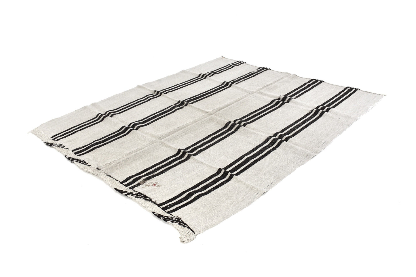 Turkish kilim, Vintage kilim, 5x7 Kilim rug, Hemp rug ,White kilim rug, Hemp kilim rug,Area rug, Black White rug, 5818