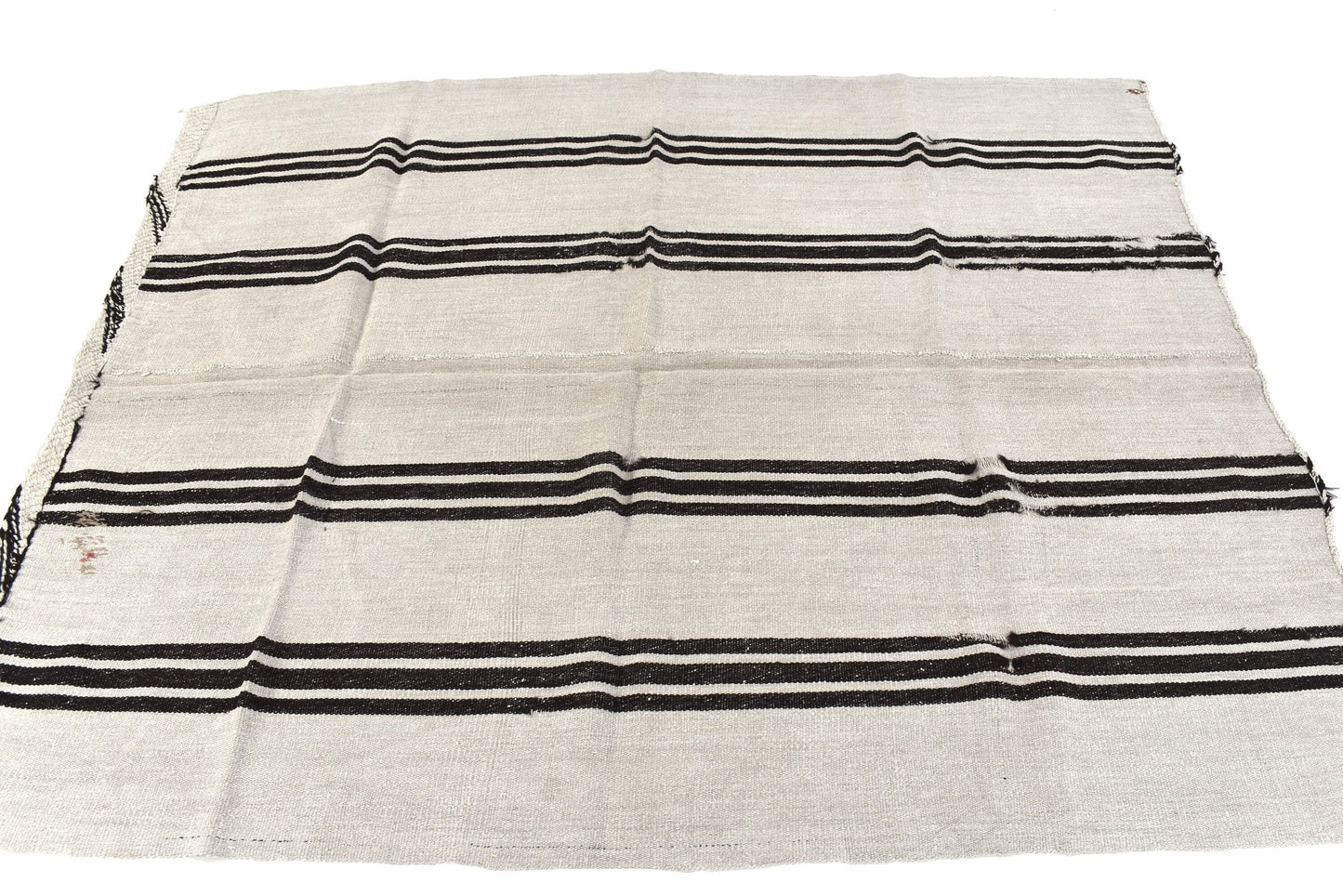 Turkish kilim, Vintage kilim, 5x7 Kilim rug, Hemp rug ,White kilim rug, Hemp kilim rug,Area rug, Black White rug, 5818