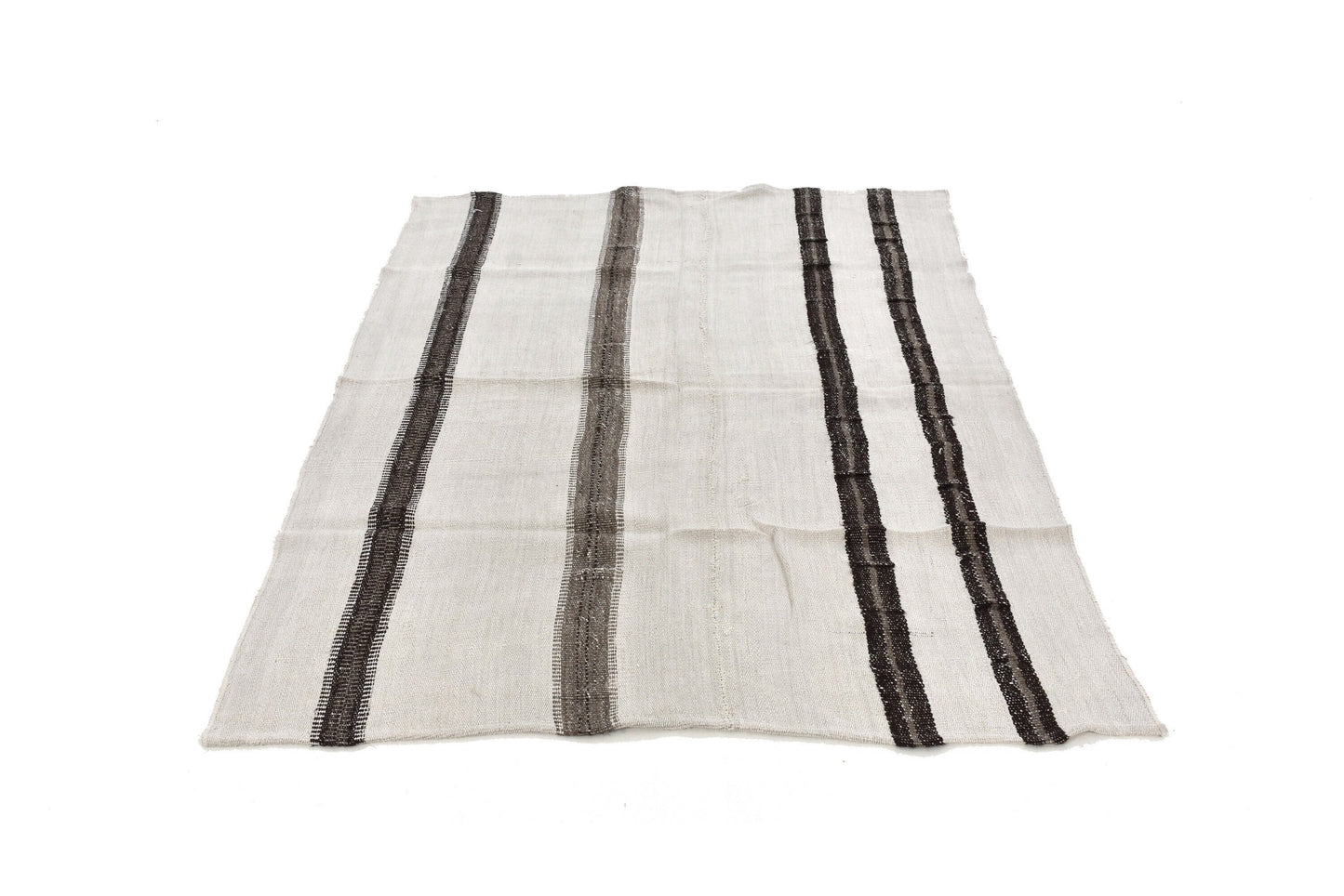 Kilim Rug 5x7 Striped, Turkish Kilim Rug Organic, Neutral Vintage kilim rug, Modern kilim rug, White Hemp kilim rug, Living room,6102