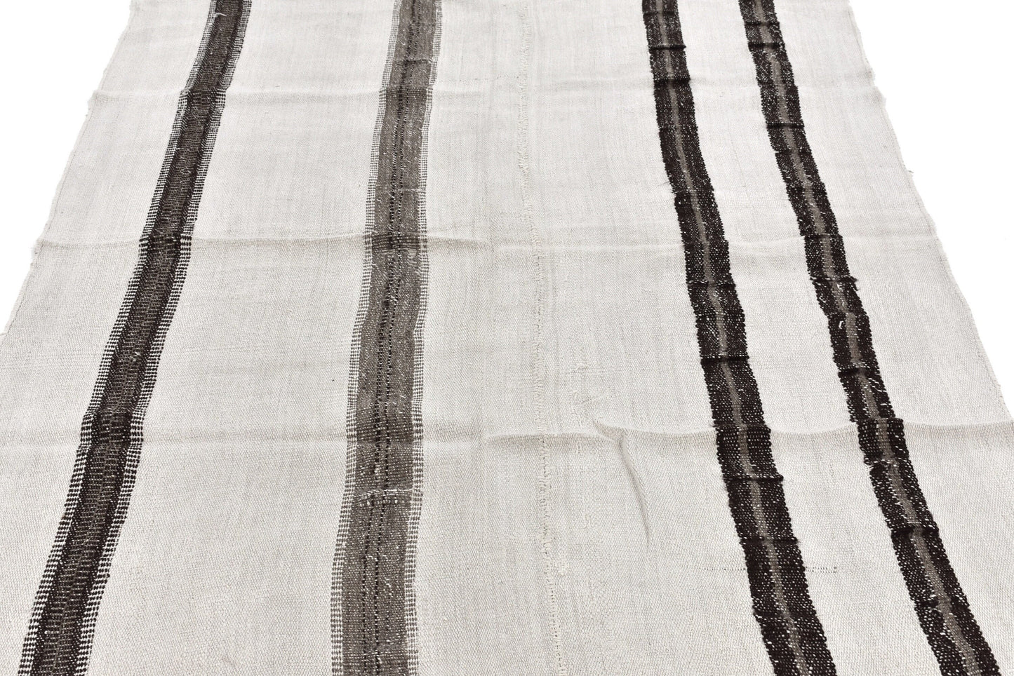 Kilim Rug 5x7 Striped, Turkish Kilim Rug Organic, Neutral Vintage kilim rug, Modern kilim rug, White Hemp kilim rug, Living room,6102