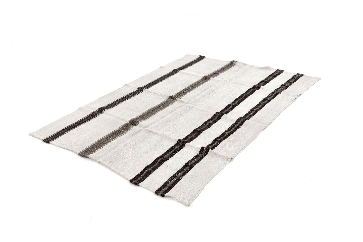 Kilim Rug 5x7 Striped, Turkish Kilim Rug Organic, Neutral Vintage kilim rug, Modern kilim rug, White Hemp kilim rug, Living room,6102