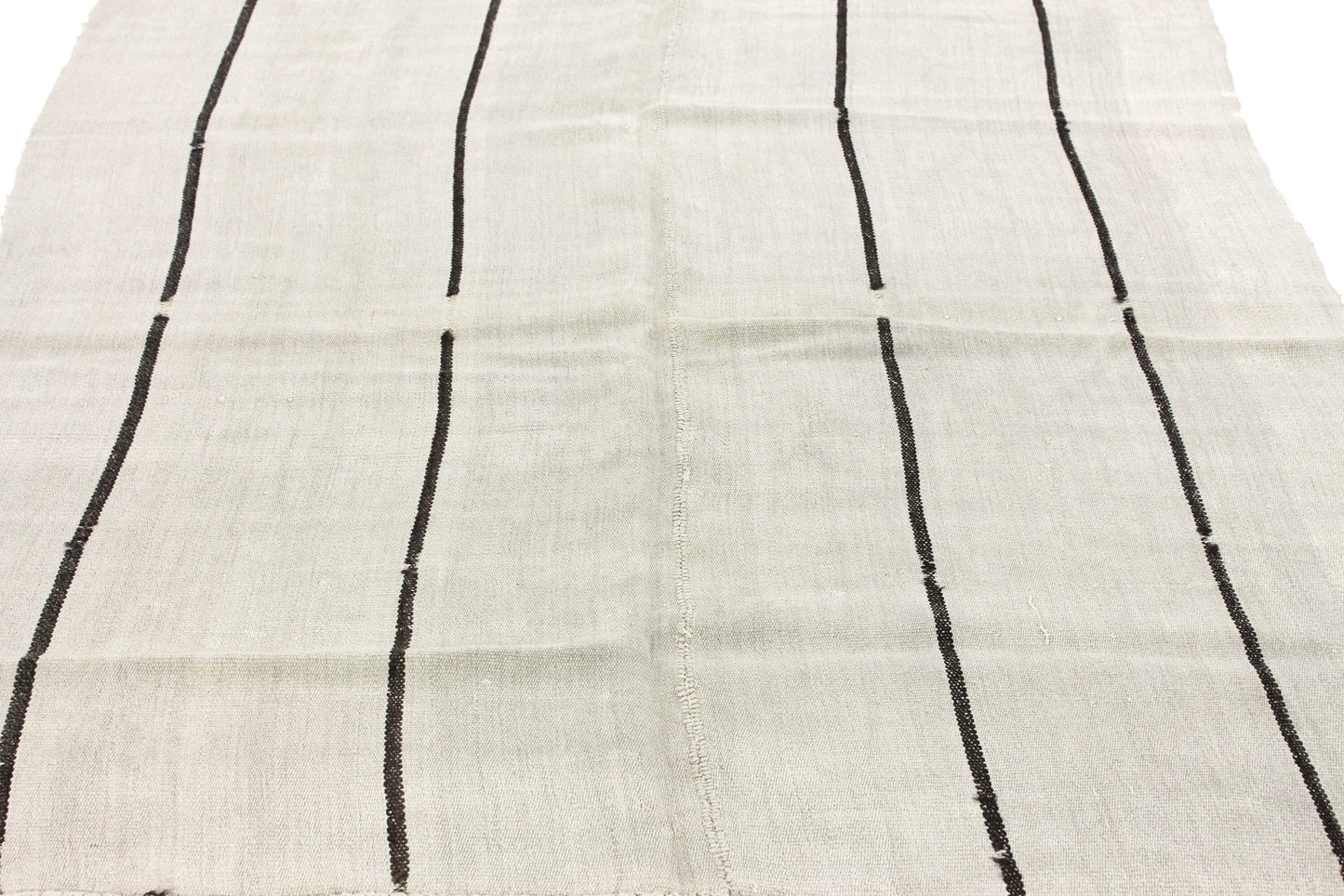 Hemp Kilim Rug,Vintage Kilim,Turkish Kilim,Area Kilim Rug, Small Bedroom Kilim Rug,White Black Kilim Rug,5826