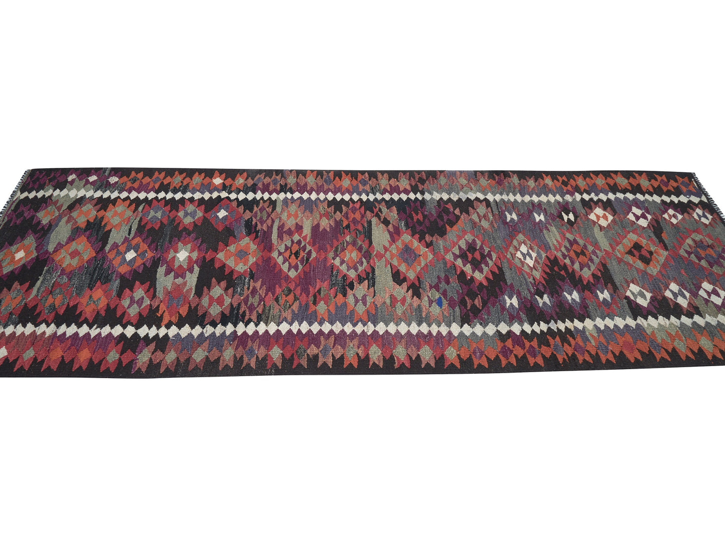 Rug Runner 4x11, Vintage Oushak Runner Rug, Handmade Antique Runner Rug, Turkish Eclectic Runner Rug, Bohemian Rug, Anatolia Rug, 11261