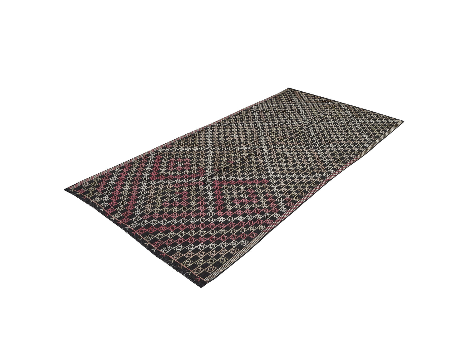 Turkish Vintage Kilim Rug, Handmade Antique Kilim Rug, Area Rustic Kilim Rug, Goat Hair Rug, Primitive Rug, Office Rug, Kilim Rug 5x9, 12573