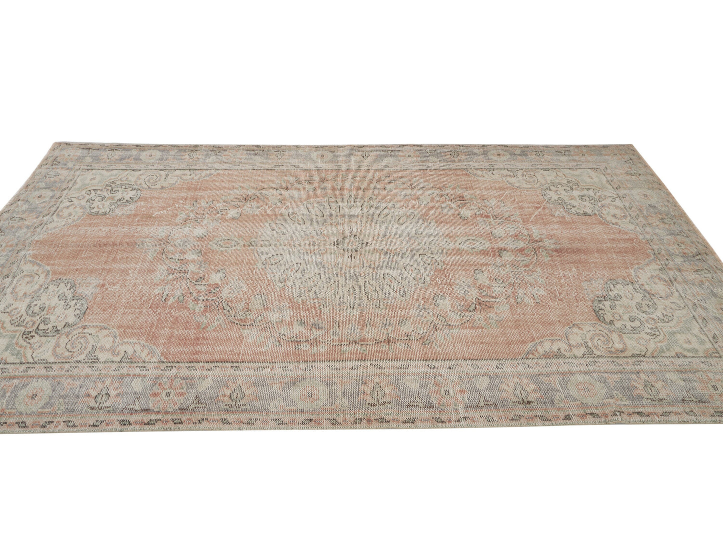 Turkish Handmade Area Rug, Neutral Floor Rug, Vintage Oushak Rug, Bedroom Rug, Turkey Rug, Anatolia Rug, Bohemian Rug, Rug 6x10, 12054
