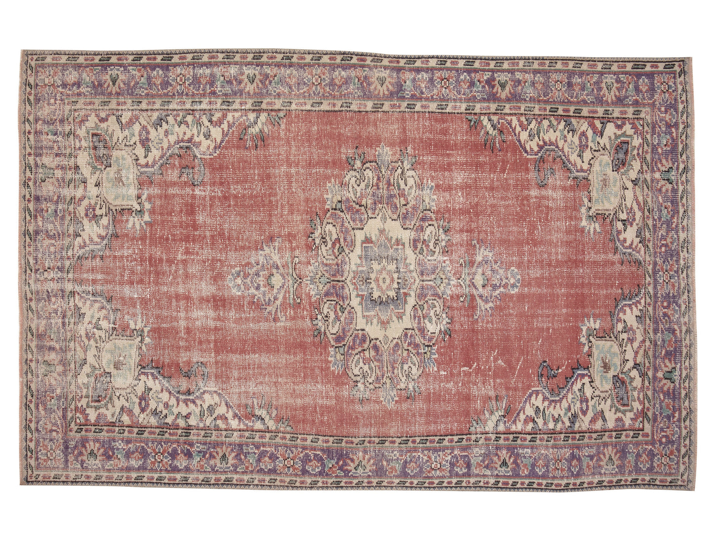 Oushak Vintage Rug, Turkish Handmade Antique Rug, Area Eclectic Rug, Kid Room Rug, Anatolia Rug, Bohemian Rug, Turkey Rug, Rug 6x9, 12146