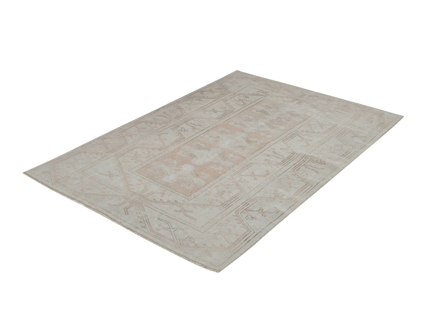 Area Rug, Rug 4x6, Vintage Rug, Handmade Rug, Turkish Rug, Oushak Rug, Scandinavian Rug, Beige Rug, Turkey Rug, Vintage Carpet, 12452
