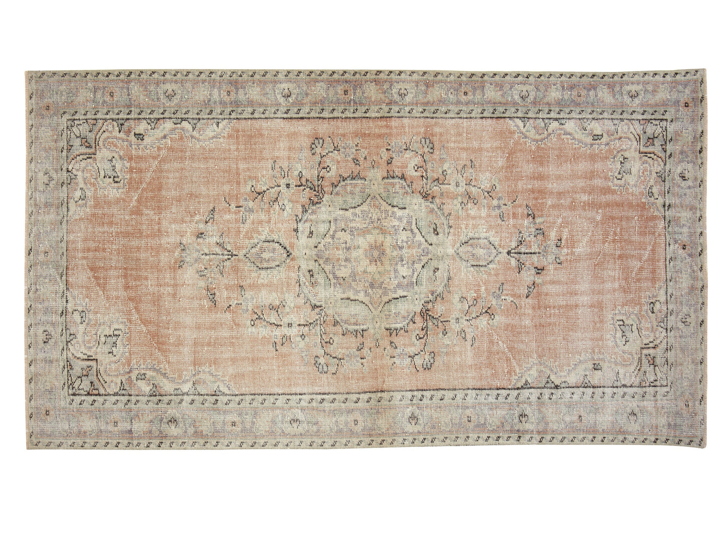 Vintage Oushak Rug, Turkish Handmade Area Rug, Neutral Faded Rug, Anatolia Rug, Turkey Rug, Bohemian Rug, Bedroom Rug, Rug 5x9, 11564