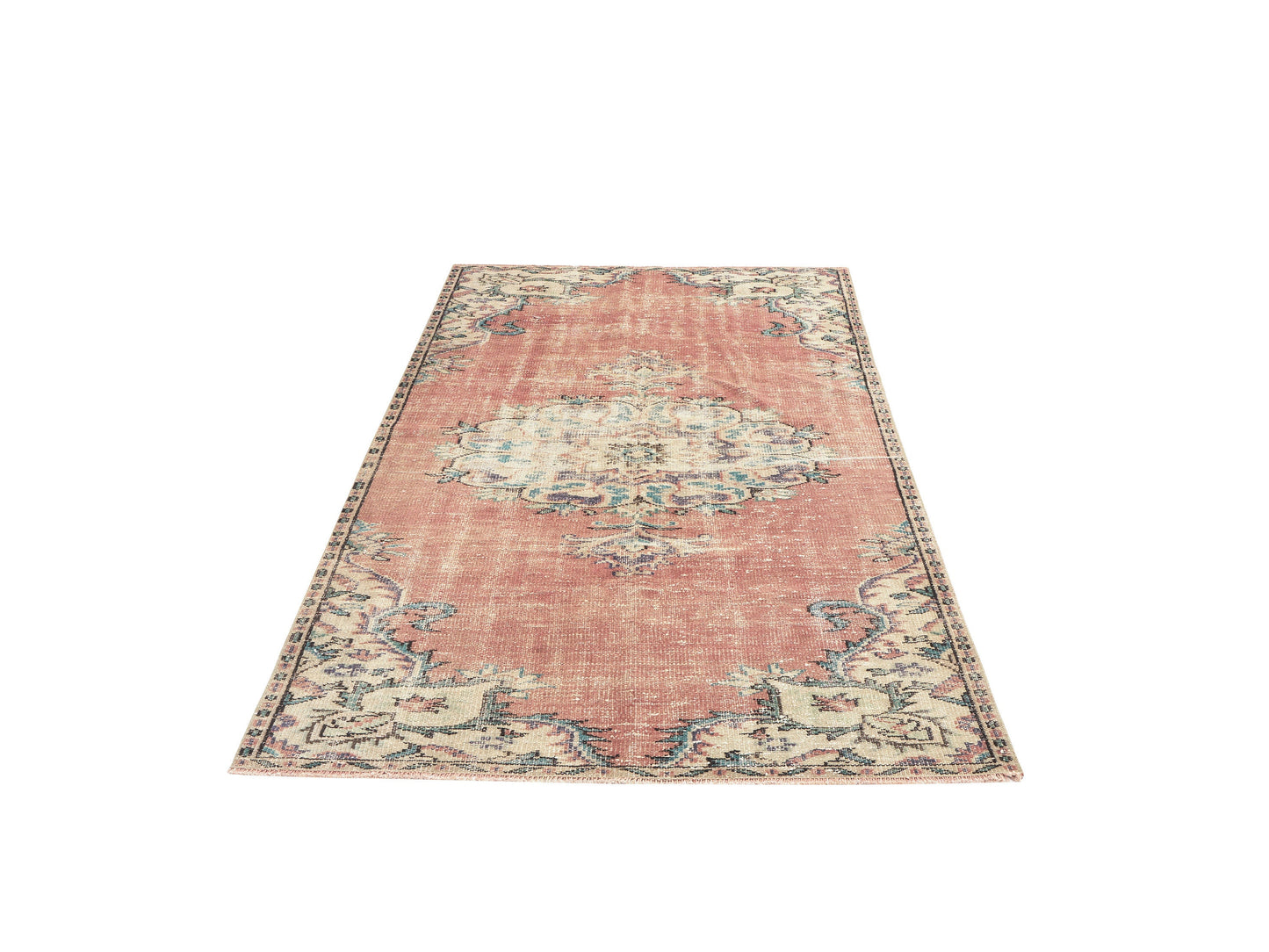 Oushak Area Rug, Vintage Handmade Rug, Turkish Eclectic Rug, Neutral Faded Rug, Anatolia Rug, Bedroom Rug, Bohemian Rug, Rug 5x8, 11557