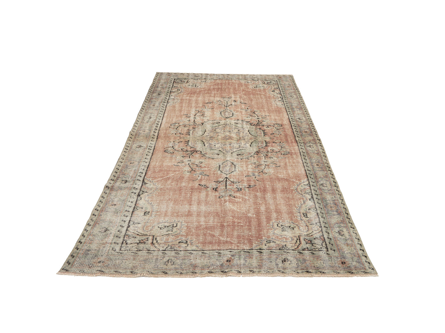 Vintage Oushak Rug, Turkish Handmade Area Rug, Neutral Faded Rug, Anatolia Rug, Turkey Rug, Bohemian Rug, Bedroom Rug, Rug 5x9, 11564
