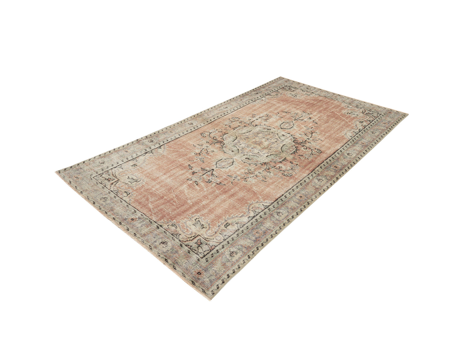 Vintage Oushak Rug, Turkish Handmade Area Rug, Neutral Faded Rug, Anatolia Rug, Turkey Rug, Bohemian Rug, Bedroom Rug, Rug 5x9, 11564