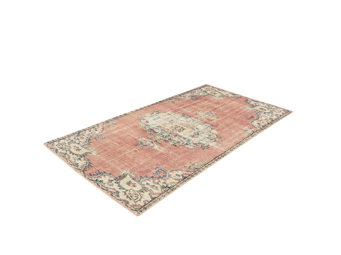 Oushak Area Rug, Vintage Handmade Rug, Turkish Eclectic Rug, Neutral Faded Rug, Anatolia Rug, Bedroom Rug, Bohemian Rug, Rug 5x8, 11557