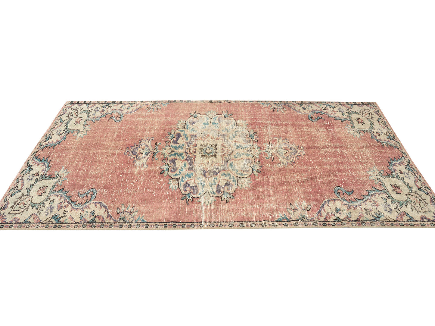 Oushak Area Rug, Vintage Handmade Rug, Turkish Eclectic Rug, Neutral Faded Rug, Anatolia Rug, Bedroom Rug, Bohemian Rug, Rug 5x8, 11557