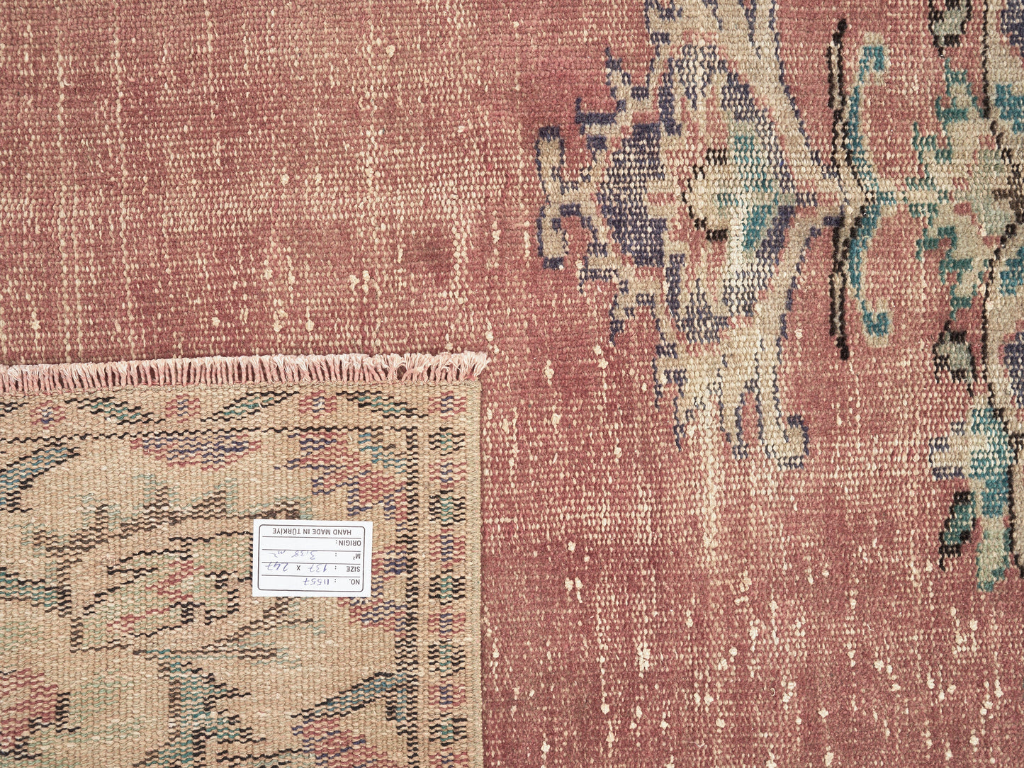 Oushak Area Rug, Vintage Handmade Rug, Turkish Eclectic Rug, Neutral Faded Rug, Anatolia Rug, Bedroom Rug, Bohemian Rug, Rug 5x8, 11557