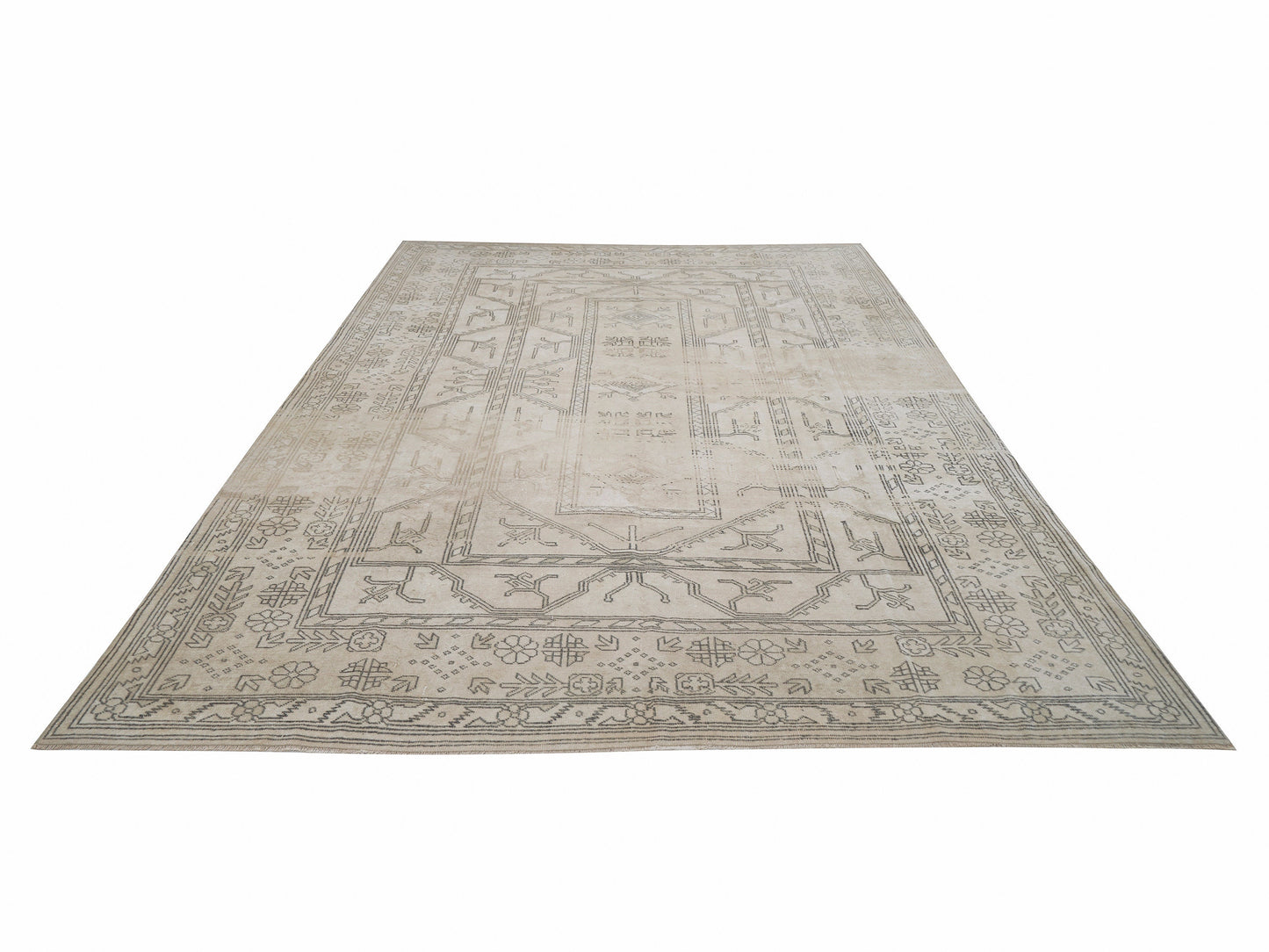 Turkish Rug 8x11, Handmade Area Unique Rug, Vintage Oushak Rug, Neutral Rug, Large Rug, Living Room Rug, Oversize Rug, Oushak Carpet, 12269