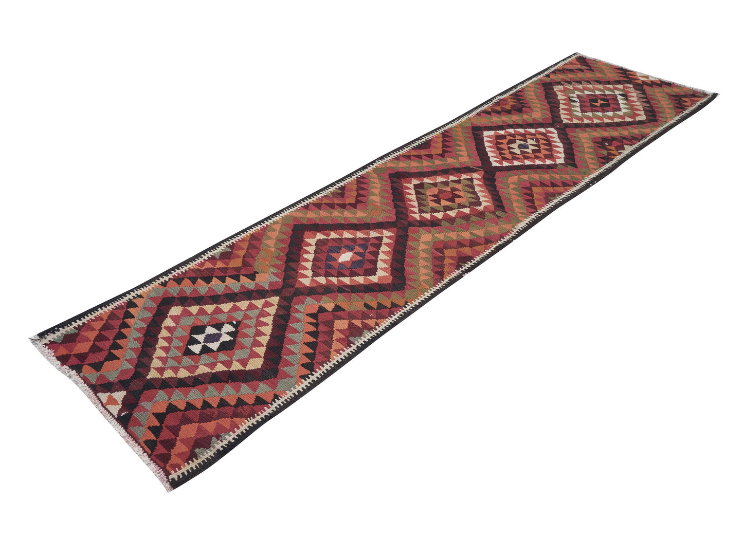 Turkish Runner, Vintage Runner, Oushak Runner, Handmade Runner Rug, Hallway Runner, Kilim Runner Rug, Bohemian Rug, Runner Rug 3x11, 11256