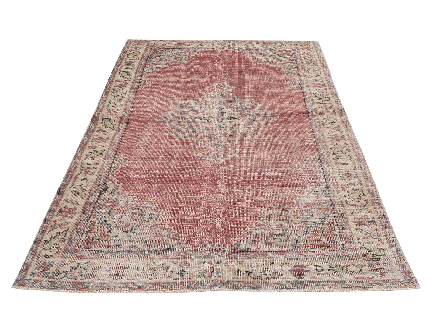 Turkish Rug, Oushak Rug Vintage Rug, Handmade Rug, Area Rug, Anatolia Rug, Neutral Rug, Office Rug, Bohemian Rug, Turkey Rug, Rug 5x9, 12069