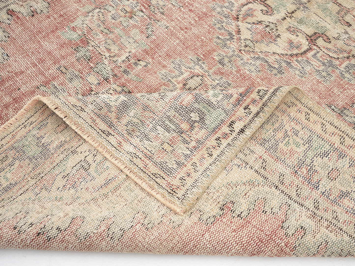 Handmade Oushak Eclectic Rug, Vintage Area Faded Rug, Rug 6x9, Living Room Rug, Bohemian Rug, Turkish Antique Rug, Neutral Floor Rug, 11558
