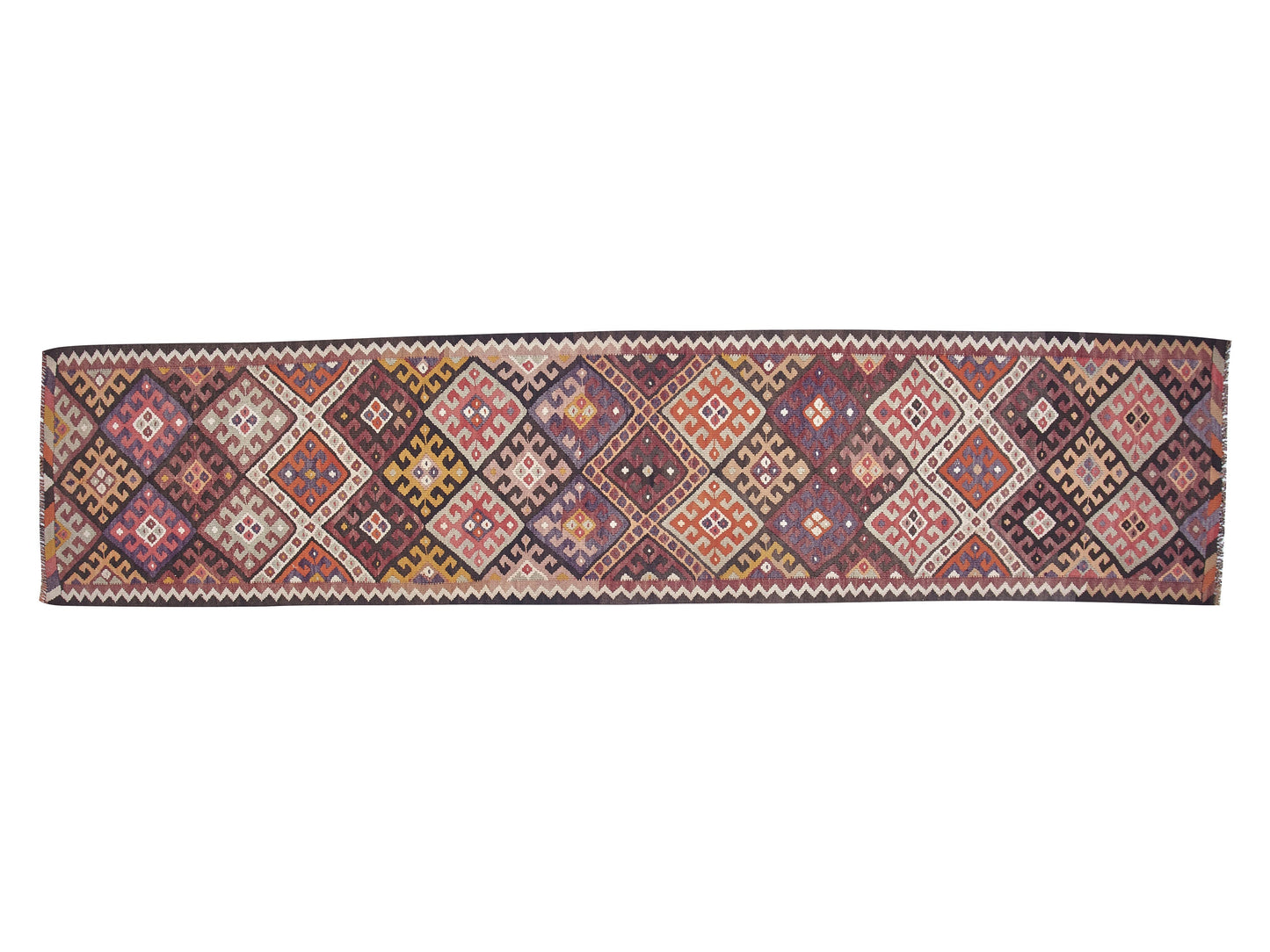 Handmade Oushak Runner Rug, Turkish Antique Runner Rug, Vintage Eclectic Runner Rug, Kitchen Runner, Kilim Runner, Runner Rug 3x13, 11264