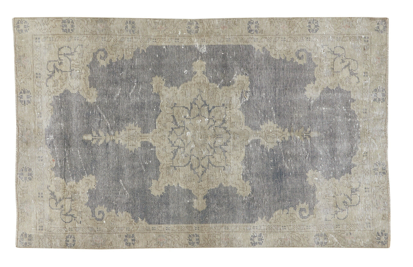 Vintage Handmade Rug, Turkish Oushak Rug, Area Rustic Rug, Rug 4x6, Primitive Rug, Living Room Rug, Turkish Carpet, Turkey Rug, 12088