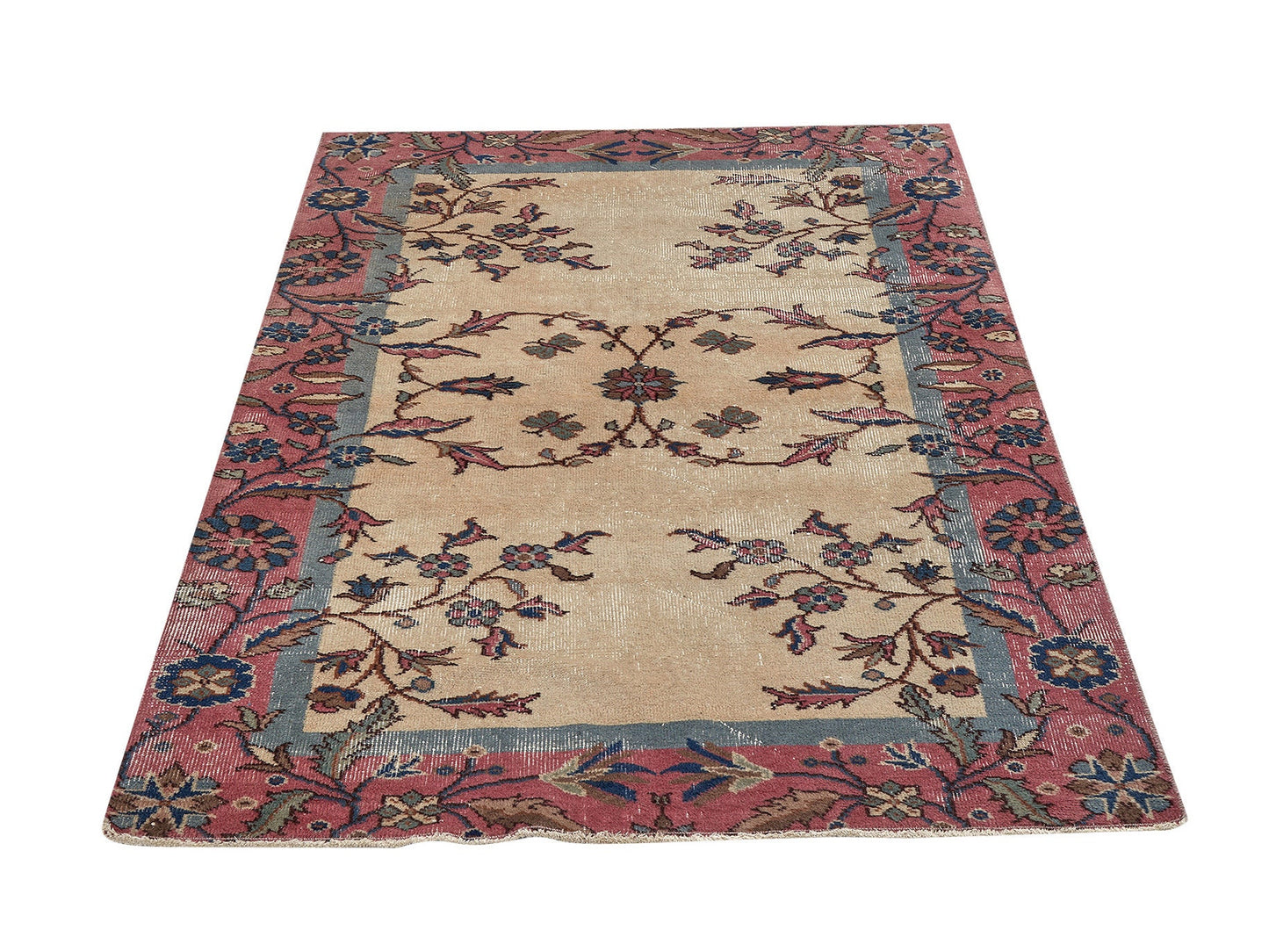 Turkish Vintage Handmade Rug, Oushak Area Faded Rug, Anatolia Antique Rug, Bohemian Rug, Turkey Rug, Vintage Carpet, Rug 4x6, 12233