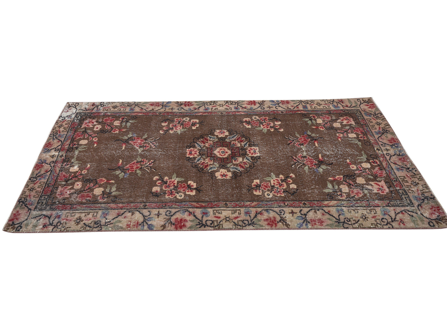 Vintage Handmade Rug, Turkish Oushak Eclectic Rug, Area Bohemian Rug, Bedroom Rug, Carpet Rug, Turkish Carpet, Rug 4x7, Turkey Rug, 12232