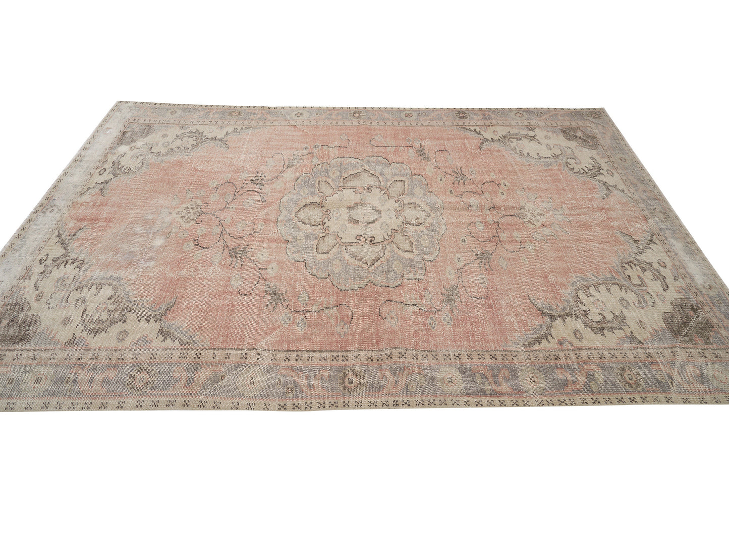 Oushak Vintage Rug, Turkish Handmade Rug, Area Antique Rug, Scandinavian Rug, Kid Room Rug, Neutral Rug, Turkish Carpet, Rug 6x9, 12120