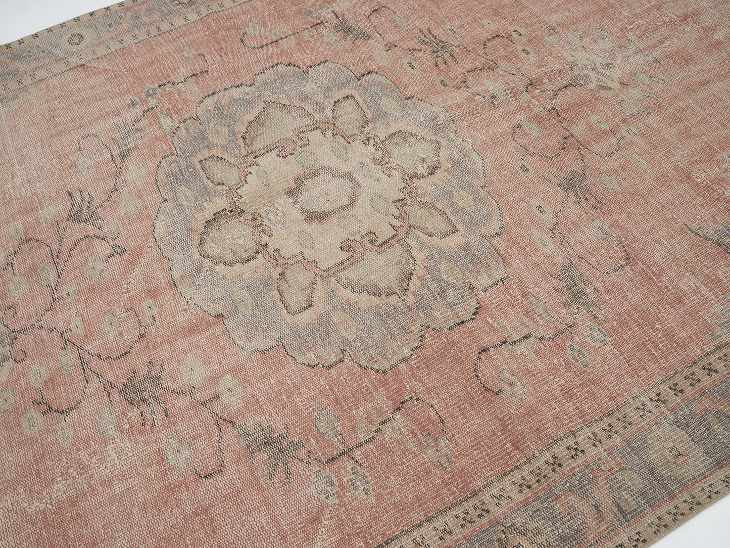Oushak Vintage Rug, Turkish Handmade Rug, Area Antique Rug, Scandinavian Rug, Kid Room Rug, Neutral Rug, Turkish Carpet, Rug 6x9, 12120