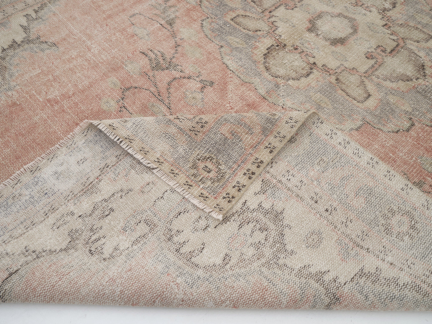 Oushak Vintage Rug, Turkish Handmade Rug, Area Antique Rug, Scandinavian Rug, Kid Room Rug, Neutral Rug, Turkish Carpet, Rug 6x9, 12120