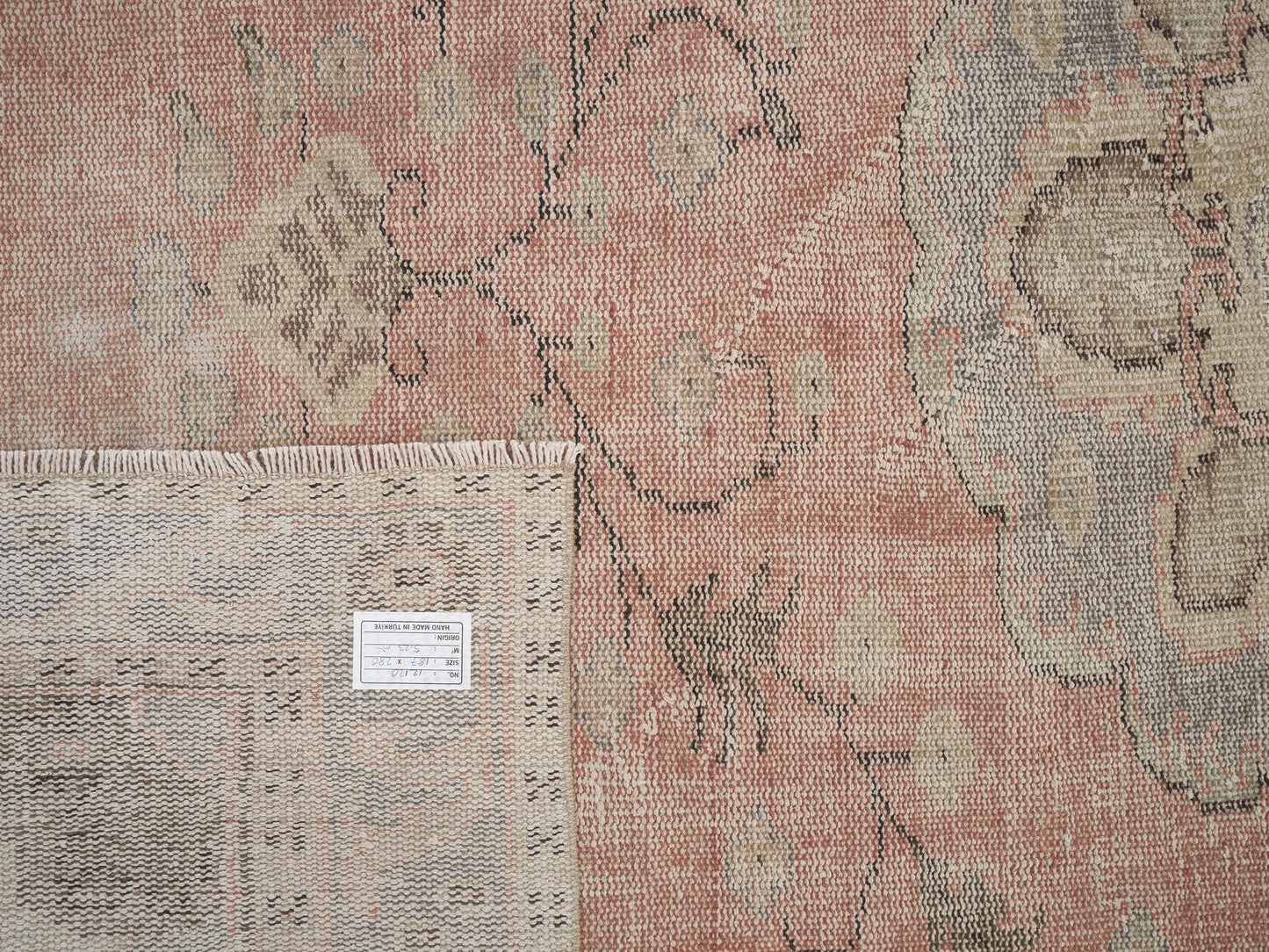 Oushak Vintage Rug, Turkish Handmade Rug, Area Antique Rug, Scandinavian Rug, Kid Room Rug, Neutral Rug, Turkish Carpet, Rug 6x9, 12120