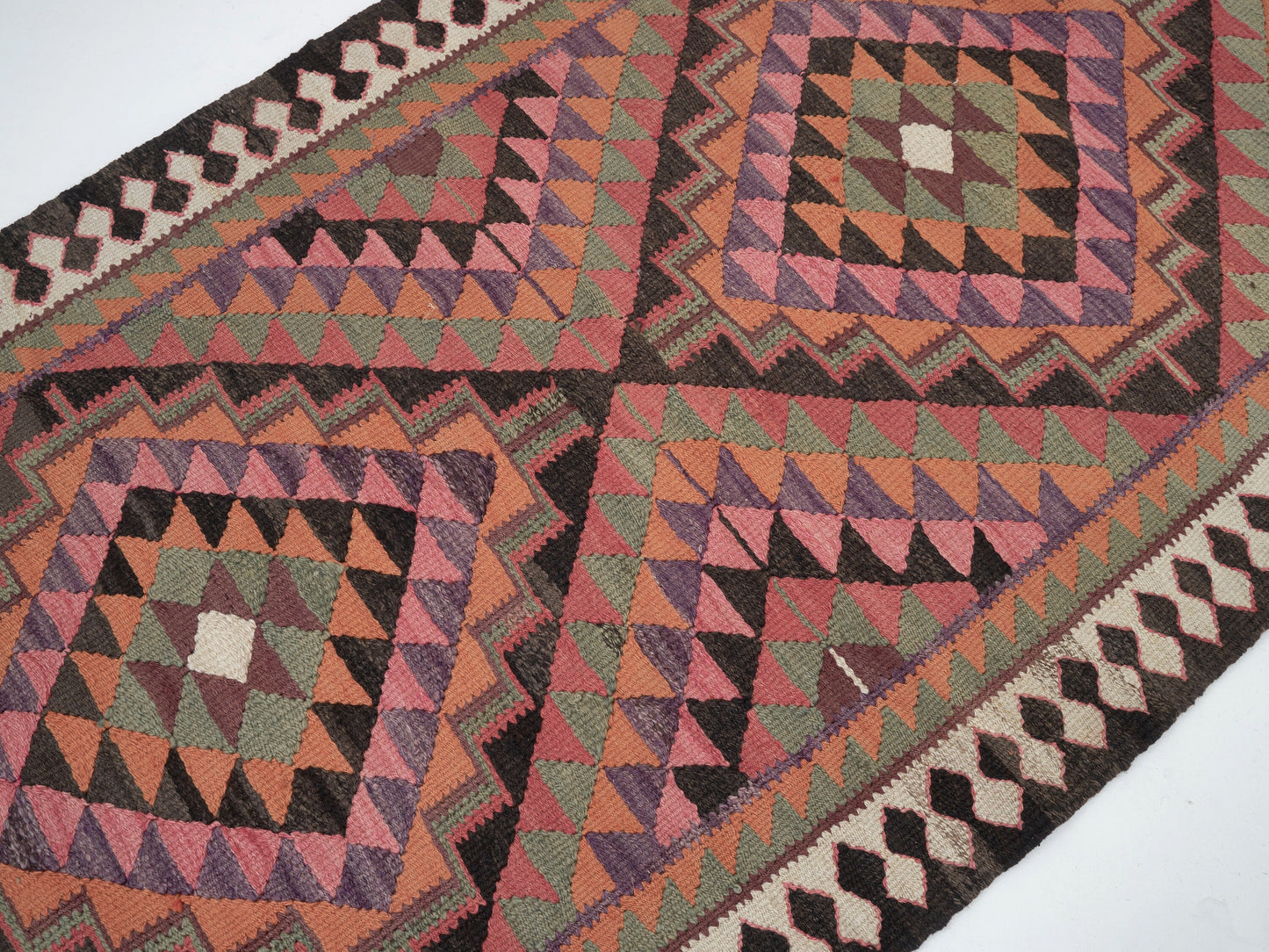 Turkish Kilim Runner Rug, Vintage Antique Runnner Rug, Oushak Eclectic Runner Rug, Bohemian Rug, Hallway Runner, Runner Rug 3x10, 11346