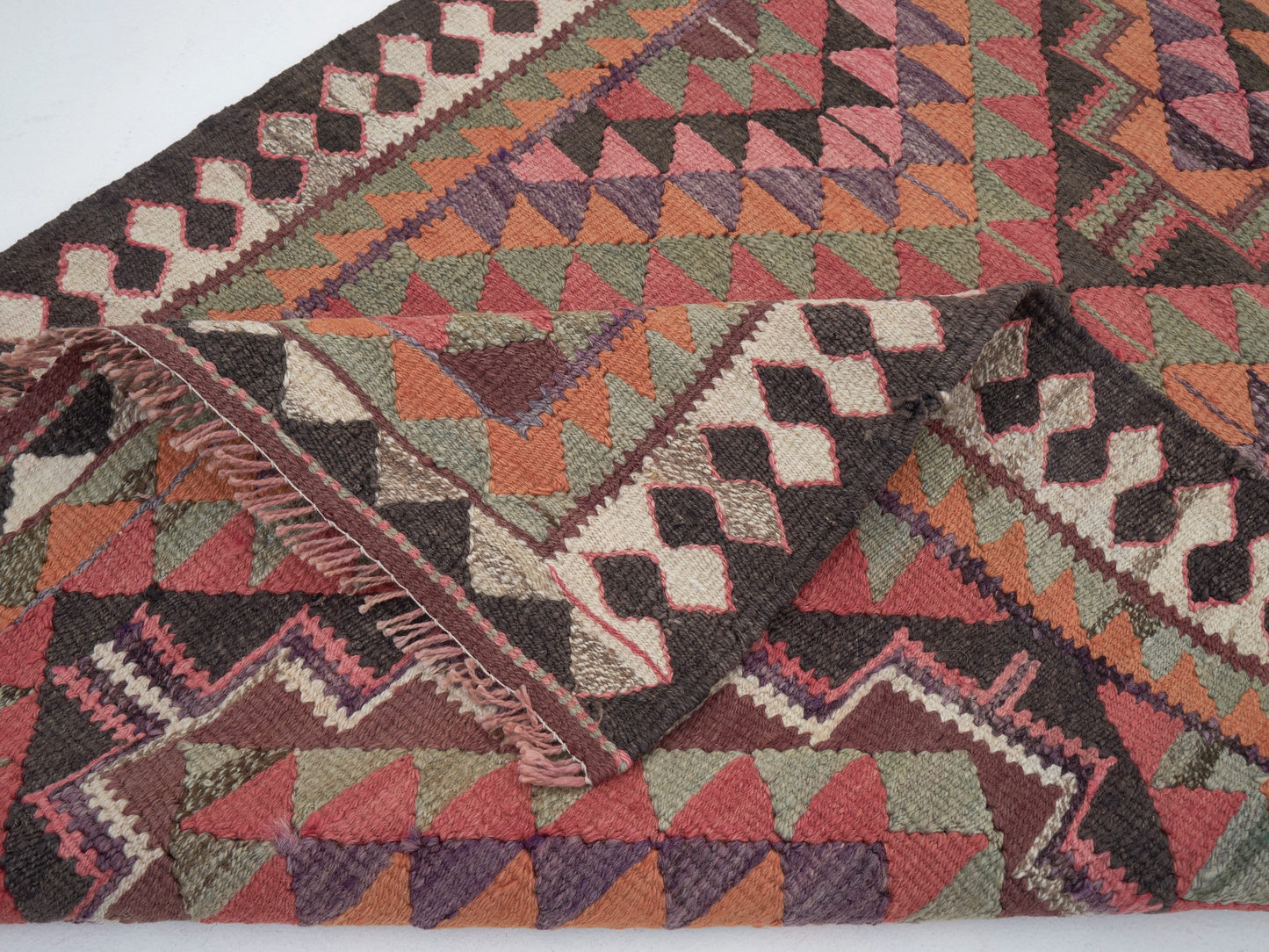 Turkish Kilim Runner Rug, Vintage Antique Runnner Rug, Oushak Eclectic Runner Rug, Bohemian Rug, Hallway Runner, Runner Rug 3x10, 11346