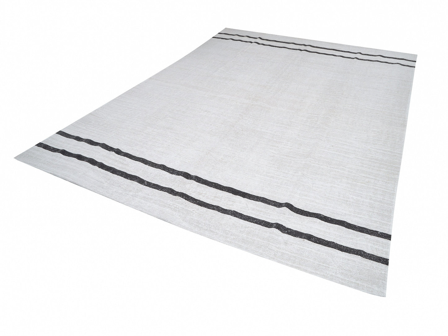 Handmade Kilim Rug, Turkish Kilim, Vintage Kilim, Area Black Striped Kilim Rug, Large White Hemp Rug, Oversize Rug, Kilim Rug 9x12, 12541
