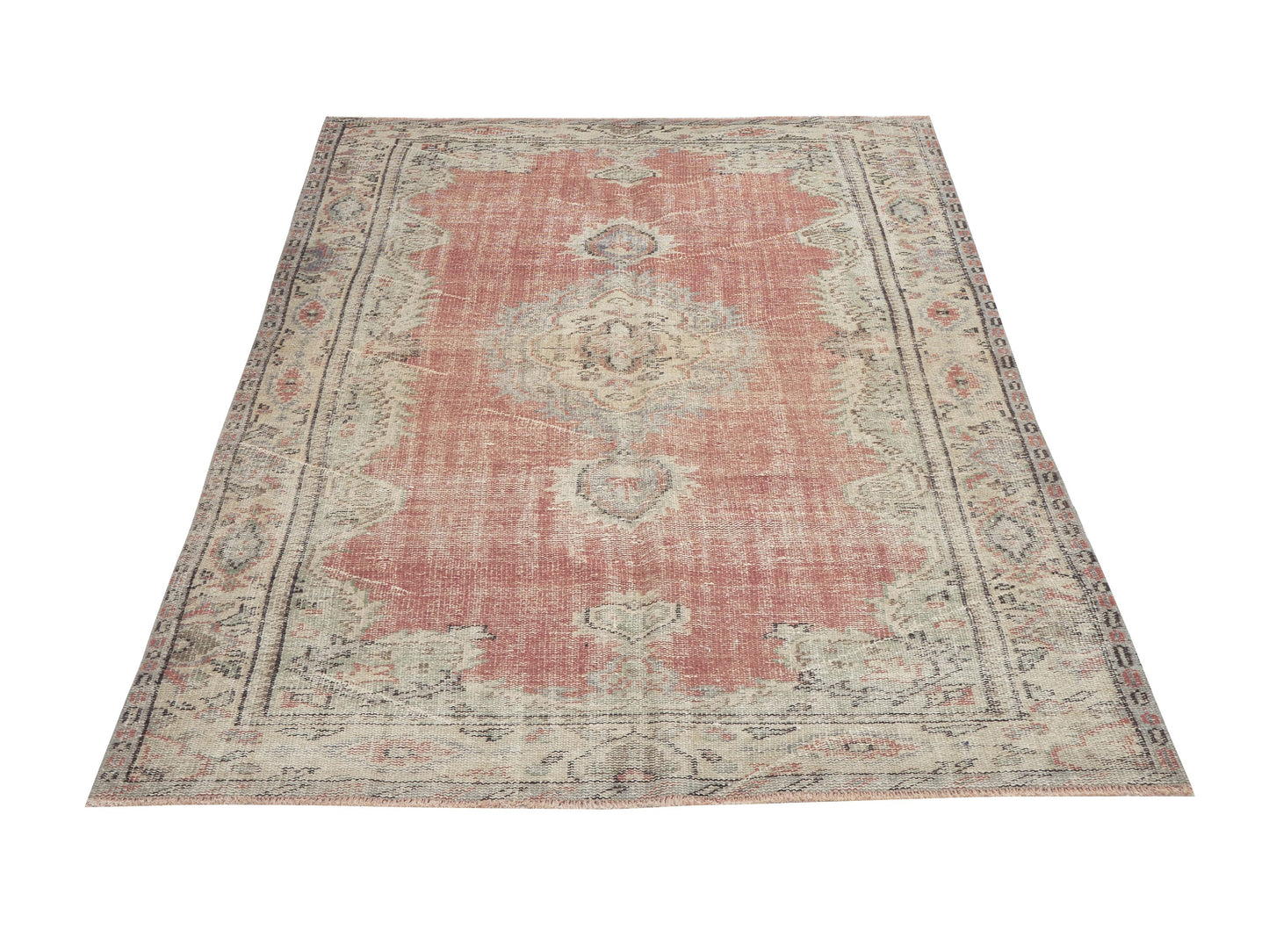Vintage Handmade Rug, Turkish Oushak Rug, Area Eclectic Rug, Kid Room Rug, Anatolia Rug, Bohemian Rug, Vintage Carpet, Rug 5x8, 12153