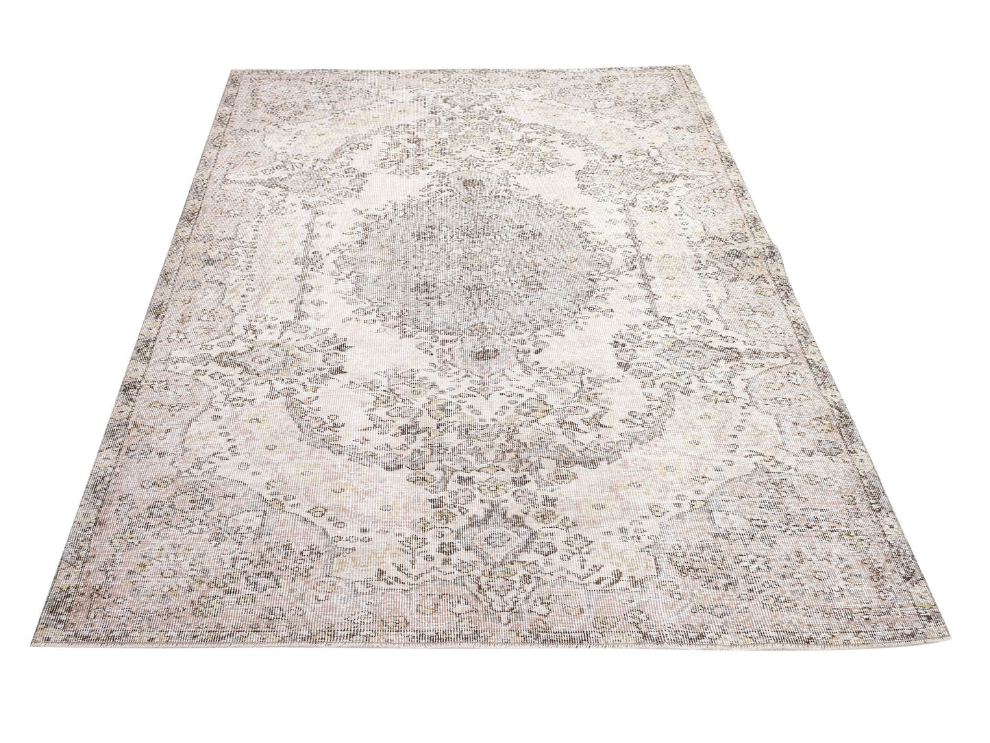 Primitive Rug, Oushak Handmade Rug, Area Faded Rug, Turkish Antique Rustic Rug, Wool Rug, Vintage Muted Rug, Kid Room Rug, Rug 5x9, 10356