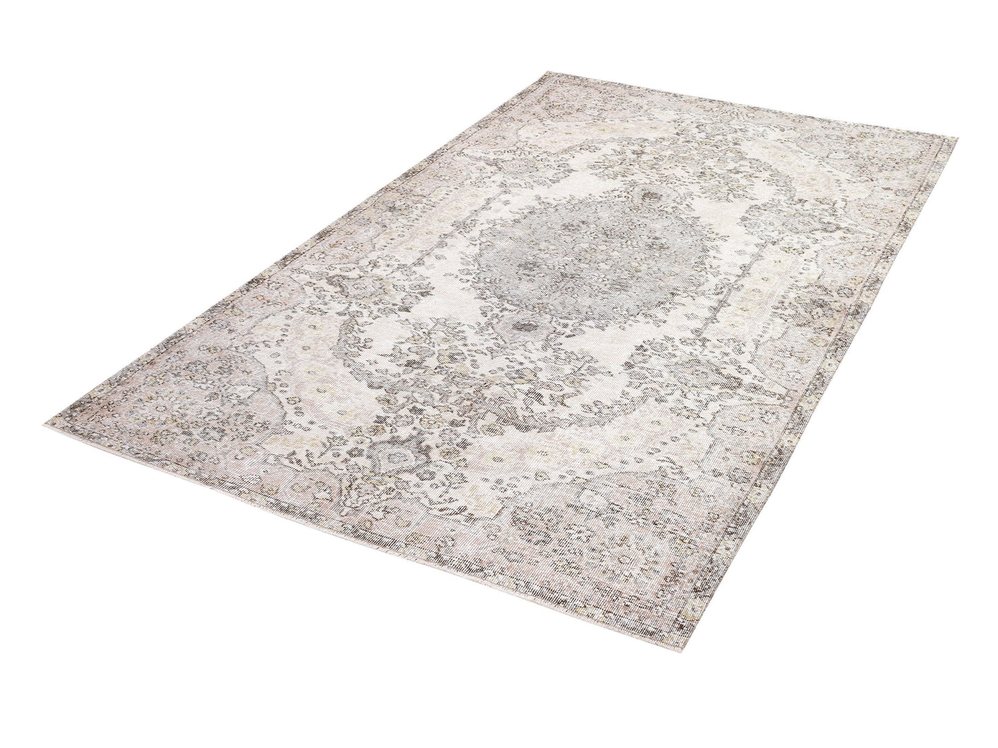 Primitive Rug, Oushak Handmade Rug, Area Faded Rug, Turkish Antique Rustic Rug, Wool Rug, Vintage Muted Rug, Kid Room Rug, Rug 5x9, 10356