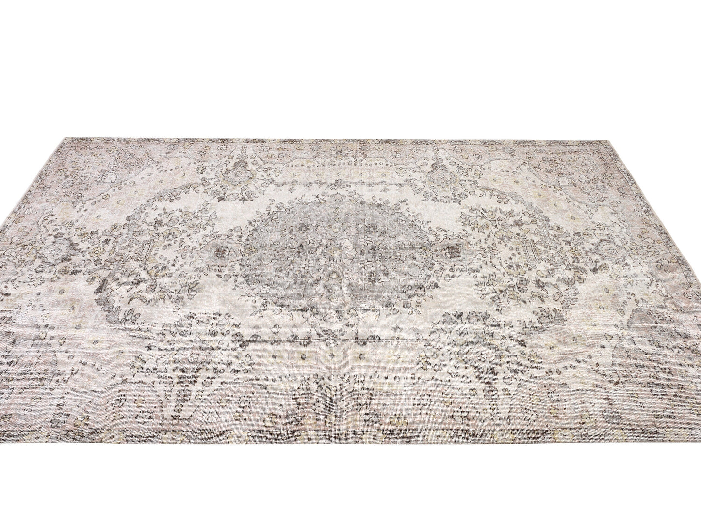 Primitive Rug, Oushak Handmade Rug, Area Faded Rug, Turkish Antique Rustic Rug, Wool Rug, Vintage Muted Rug, Kid Room Rug, Rug 5x9, 10356