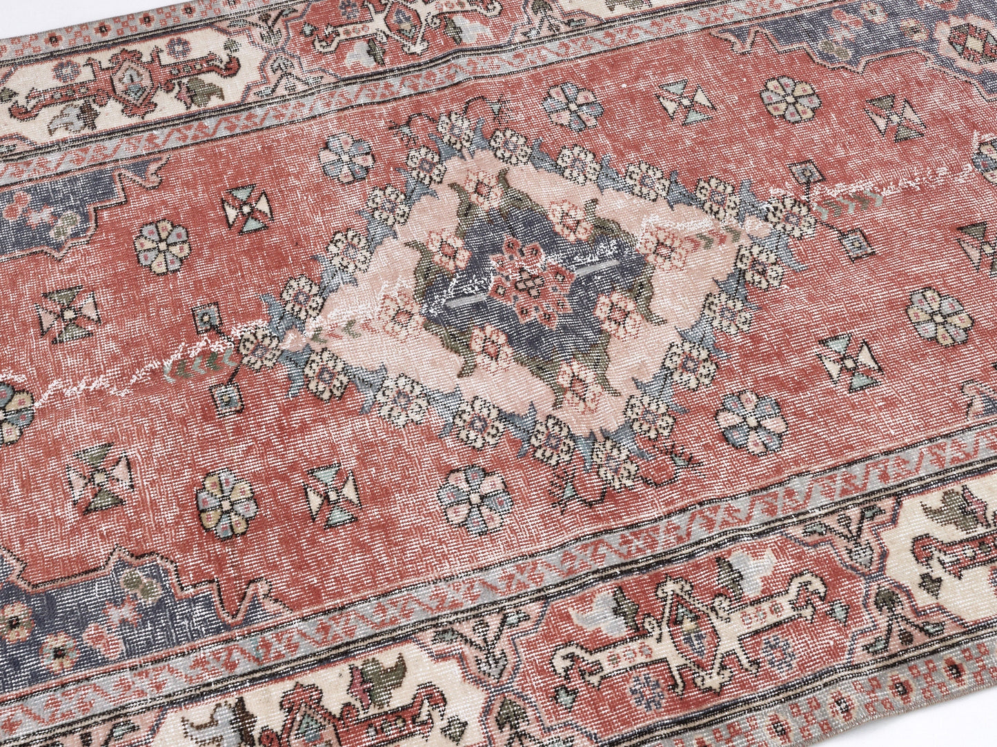 Vintage Handmade Rug, Turkish Rug, Area Rug, Oushak Bohemian Unique Rug, Anatolia Eclectic Rug, Rug 4x7, Office Rug, Carpet Rug, 10353